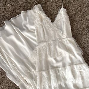 Erin Fetherston White Lace Tiered Dress